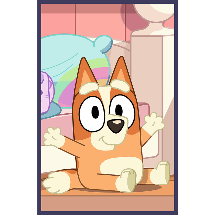 Puzzle Bluey 3 x 50 el. Rodzina Bluey - zawartość opakowania