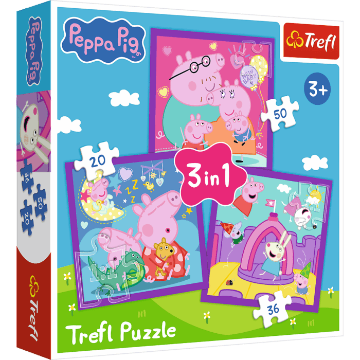 Puzzle 3w1 Peppa Pig, Zwyczaje świnki Peppy - opakowanie Puzzle 3w1 Peppa Pig, Zwyczaje świnki Peppy - opakowanie