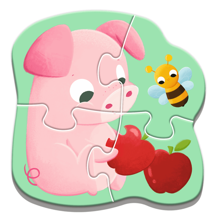 Puzzle Bobaski i Miś, Baby Classic Bobaskowe zwierzątka - zawartość opakowania 3/4