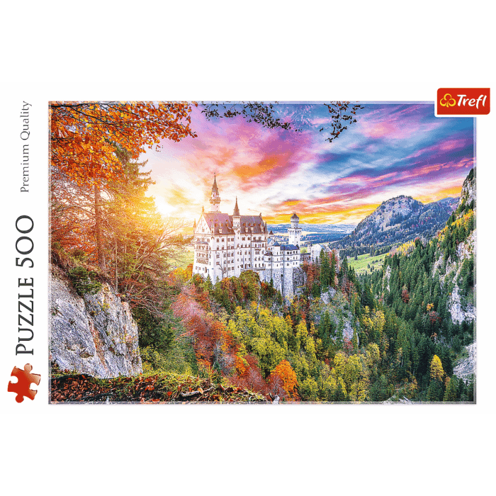 Widok na zamek Neuschwanstein, Niemcy, puzzle 500 elementów, zdjęcie 3