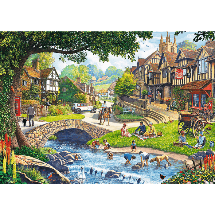 Puzzle 2 x 500 el. Sielankowe życie - zawartość opakowania 2/2