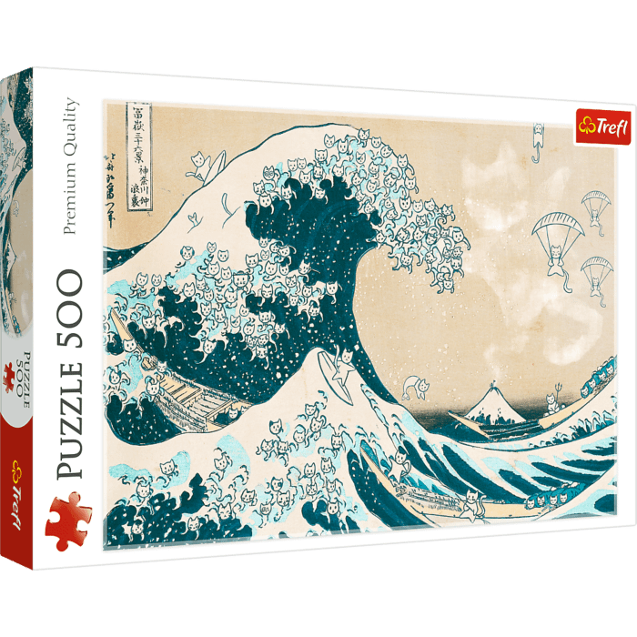 Puzzle 500 el. Wielka kocia fala - opakowanie Puzzle 500 el. Wielka kocia fala - opakowanie