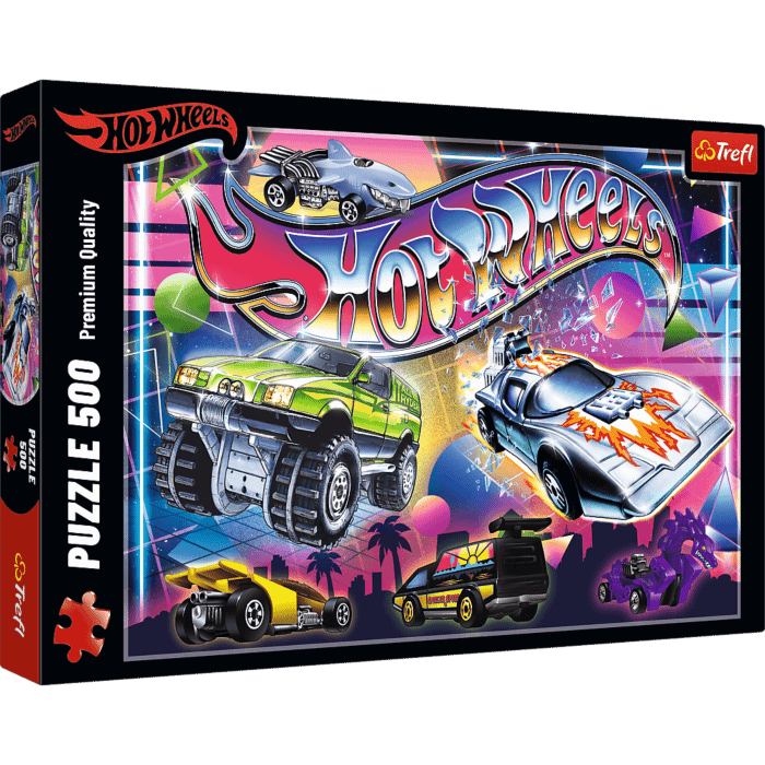 Puzzle 500 el. Hot Wheels, Lata 80-te - opakowanie Puzzle 500 el. Hot Wheels, Lata 80-te - opakowanie