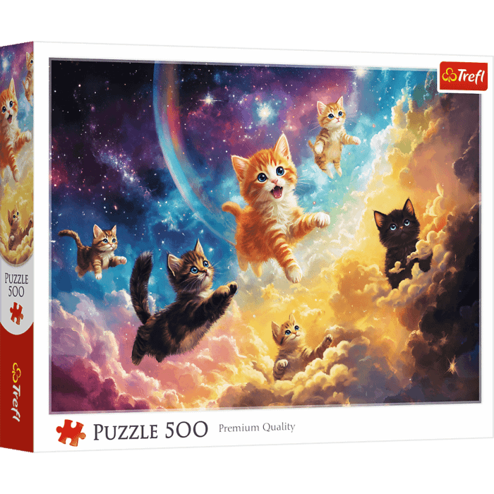 Puzzle 500 el. Kosmiczne kotki - opakowanie 