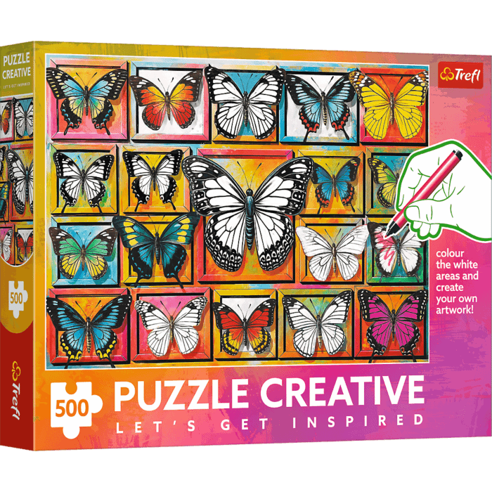 Puzzle Creative 500 el. Kolekcja motyli - opakowanie 