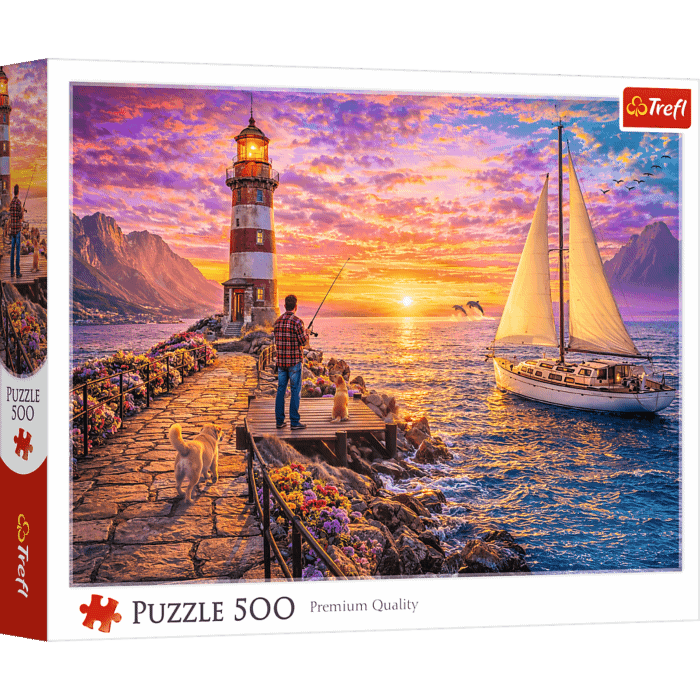 Puzzle 500 el. Latarnia o zachodzie słońca - opakowanie