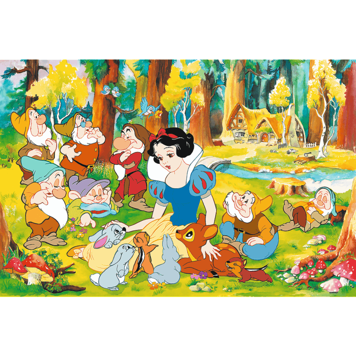Puzzle 600 el. 40-lecie Trefl - Królewna Śnieżka - zawartość opakowania