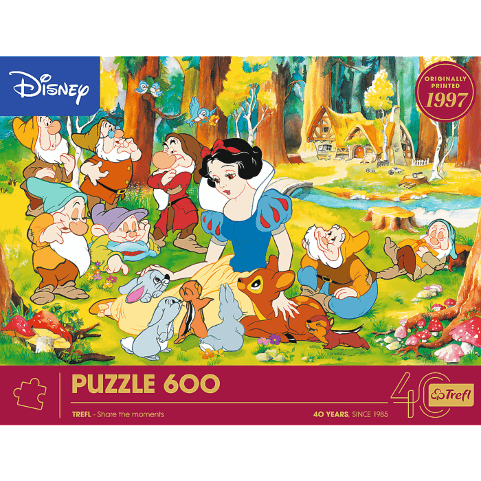 Puzzle 600 el. 40-lecie Trefl - Królewna Śnieżka - przód opakowania