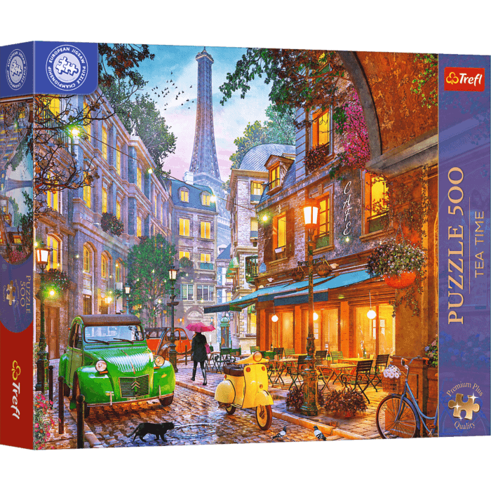 Puzzle 500 el. Premium Plus Quality, Mistrzostwa Europy, Tea Time: Kawiarnia w Paryżu - opakowanie Puzzle 500 el. Premium Plus Quality, Mistrzostwa Europy, Tea Time: Kawiarnia w Paryżu - opakowanie