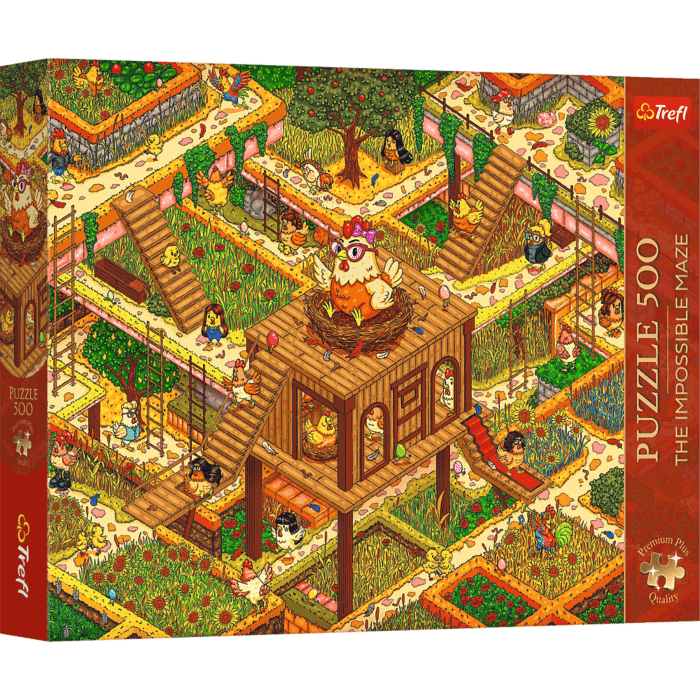 Puzzle Premium Plus Quality 500 el. The Impossible Maze: Śmieszne kurczaki - opakowanie 