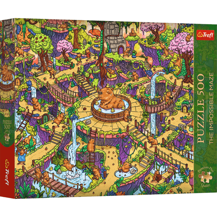 Puzzle Premium Plus Quality The Impossible Maze 500 el. Zabawne kapibary - opakowanie 
