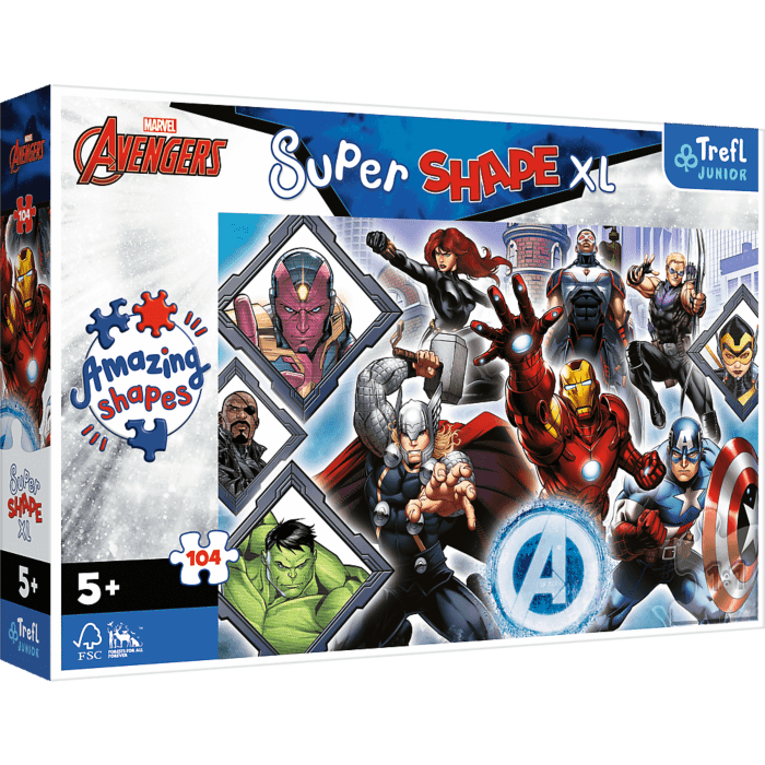 Opakowanie puzzli Super Shape XL o nazwie Twoi ulubieni Avengersi 