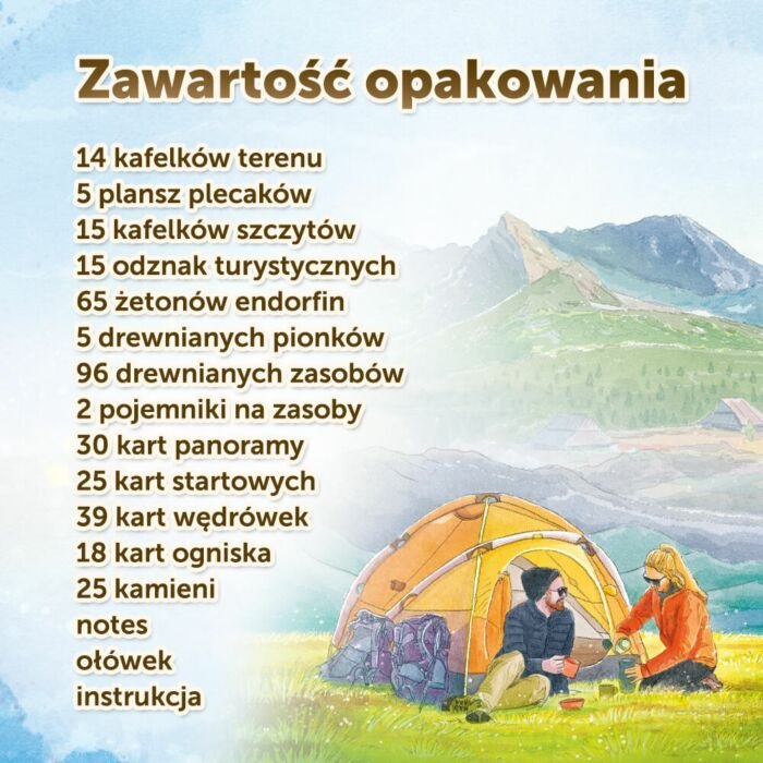 Gra rodzinna Pięć Szczytów od Trefl  zawartość pudełka