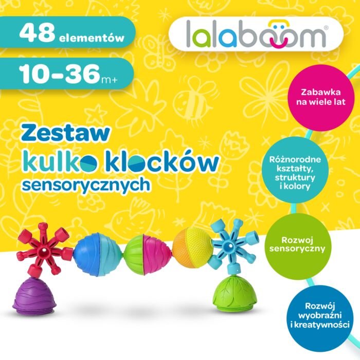 Zestaw kulko-klocków - 48 elementów | Lalaboom | Trefl | infografika 1
