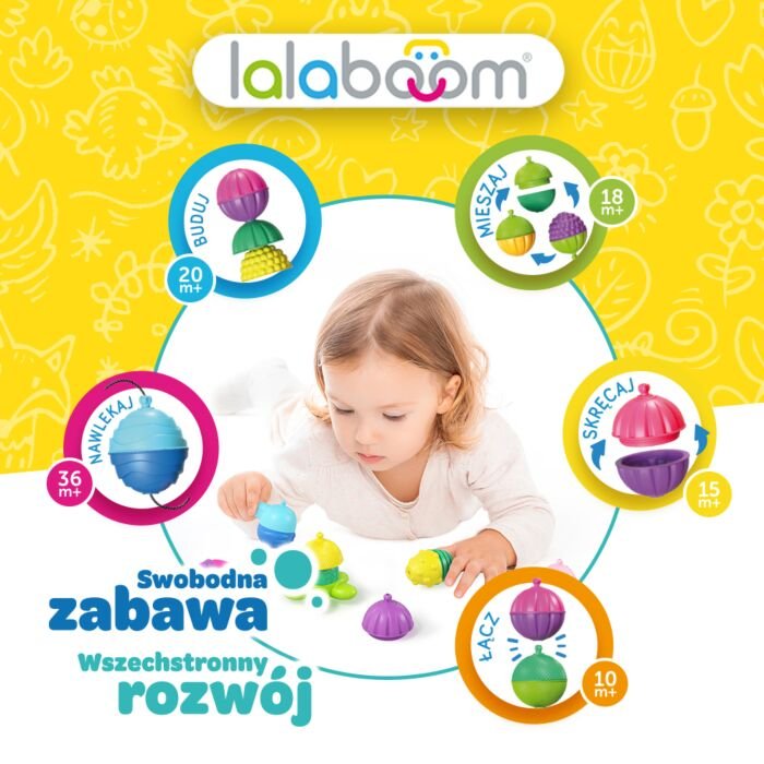 Zestaw kulko-klocków - 48 elementów | Lalaboom | Trefl | infografika 2