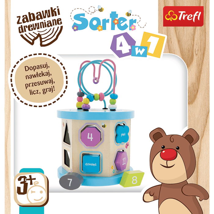 Sorter 4 w 1 zabawki drewniane Trefl 