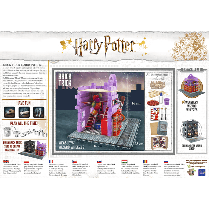 Klocki ceramiczne Brick Trick Harry Potter - Weasley & Weasley Shop - tył opakowania