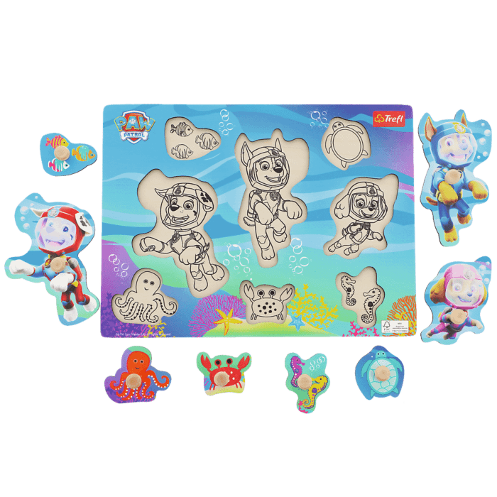 Rozłożone puzzle medium Paw Patrol under water