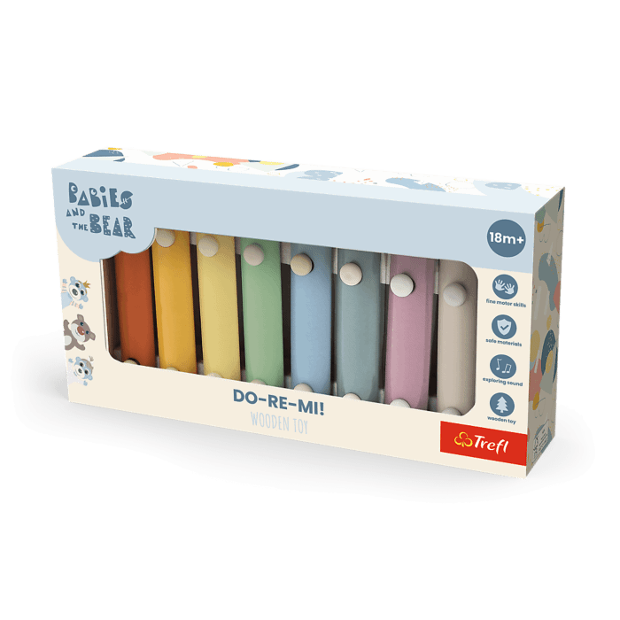 Zabawka drewniana, DO-RE-MI, Bobaski i Miś - opakowanie Zabawka drewniana, DO-RE-MI, Bobaski i Miś - opakowanie