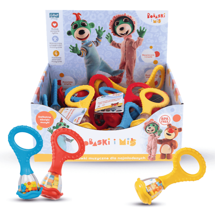 Zabawka muzyczna Bobaski i Miś - Baby Grzechotka, Opakowanie zbiorcze 6 szt. - produkt