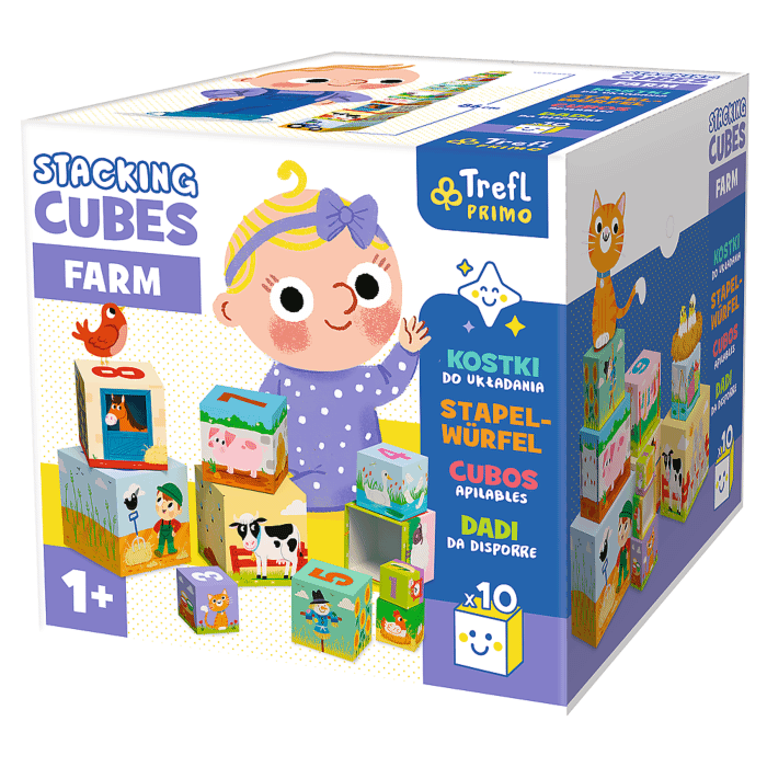 Kostki do układania - farma - stacking cubes | Trefl - zdjęcie 1