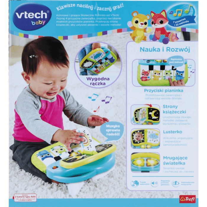 Zabawka interaktywna VTech Słoneczne Pianinko - tył opakowania