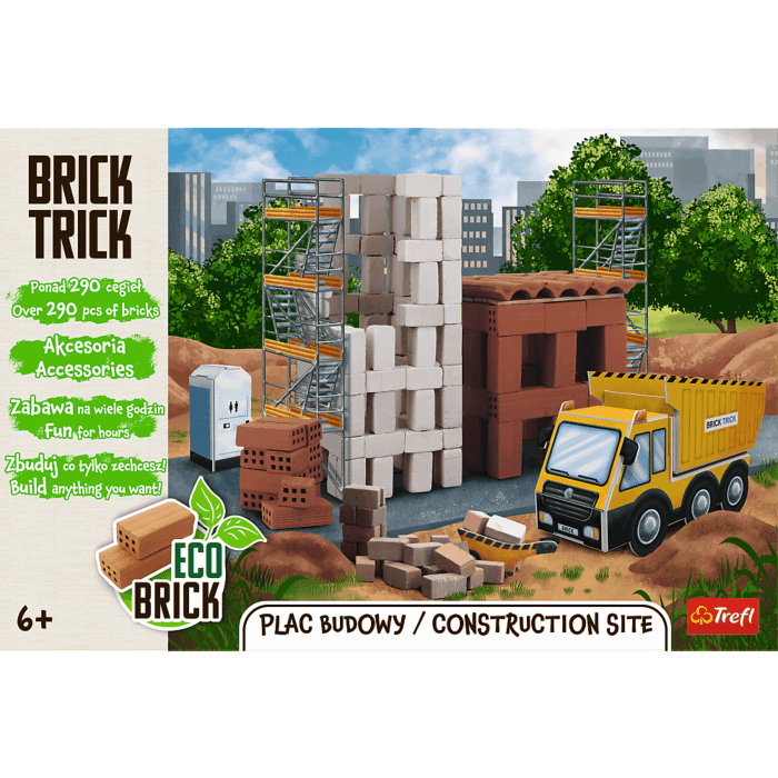Klocki ceramiczne Brick Trick - Plac budowy / Construction site - przód opakowania