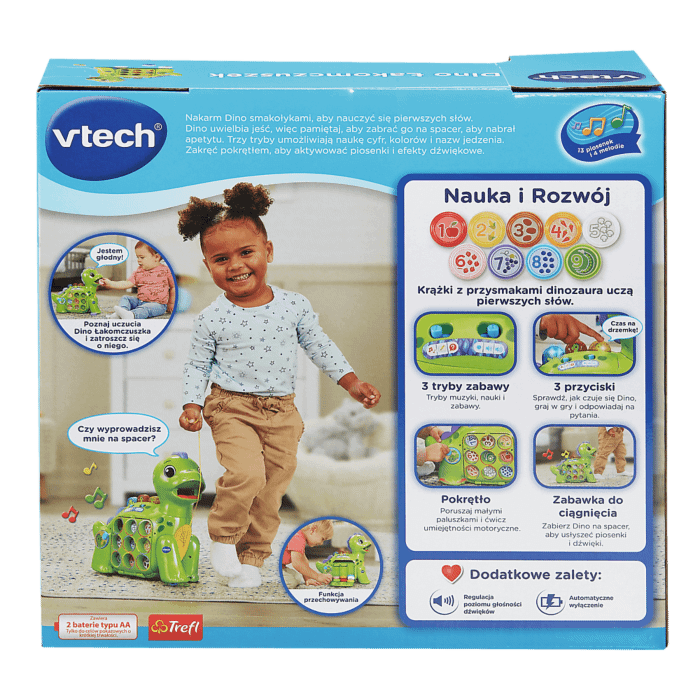 Zabawka interaktywna VTech Dino Łakomczuszek - tył opakowania