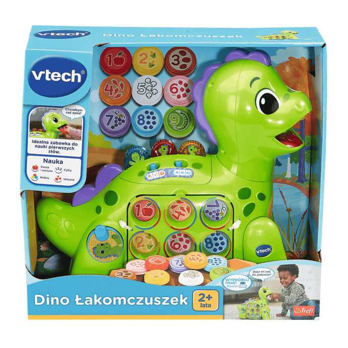 Zabawka interaktywna VTech Dino Łakomczuszek - przód opakowania