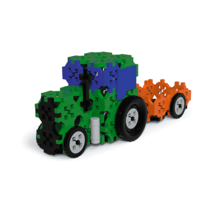Zestaw klocków Connect 2w1: Śmieciarka / Traktor | Trefl