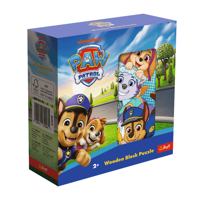Drewniane klocki puzzle, Psi Patrol - opakowanie Drewniane klocki puzzle, Psi Patrol - opakowanie