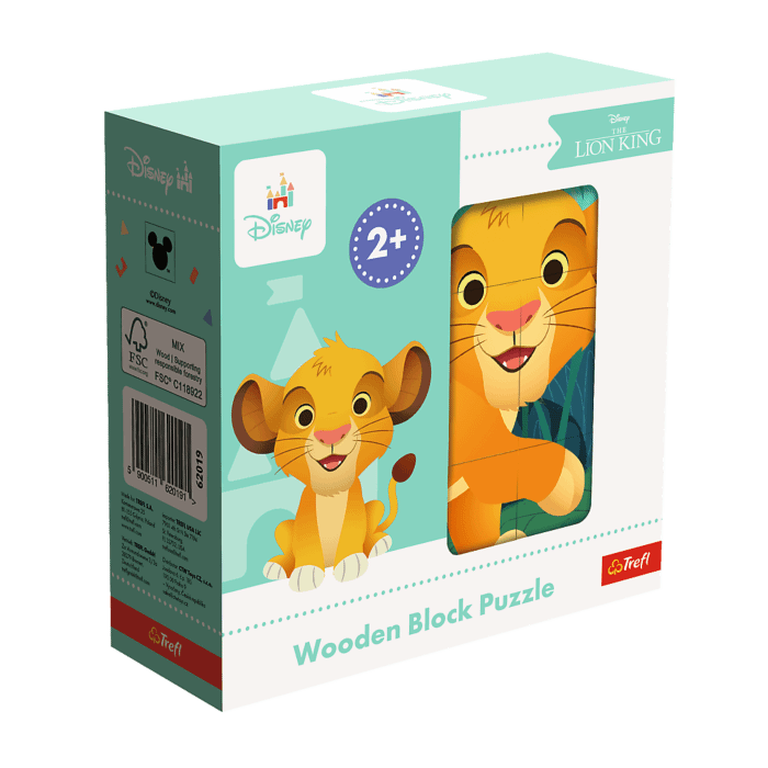 Drewniane klocki puzzle, Król Lew - opakowanie Drewniane klocki puzzle, Król Lew - opakowanie