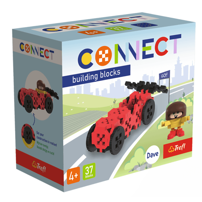 Zestaw klocków Connect Mini Set, mini wyścigówka, figurka Dave - produkt