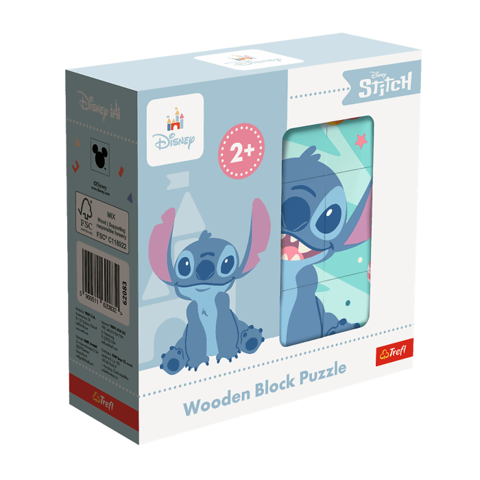 Drewniane klocki puzzle, Lilo i Stitch - opakowanie Drewniane klocki puzzle, Lilo i Stitch - opakowanie