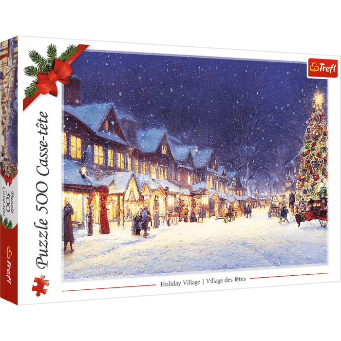 Puzzle 500 el. XMAS Holiday Village  - zawartość 
