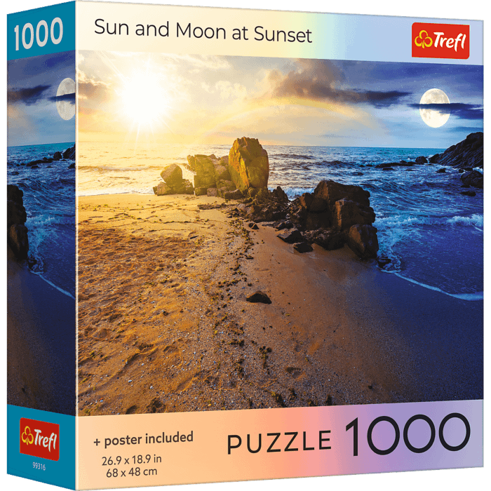 Puzzle 1000 el. USA Collection: Sun and Moon at Sunset - opakowanie 