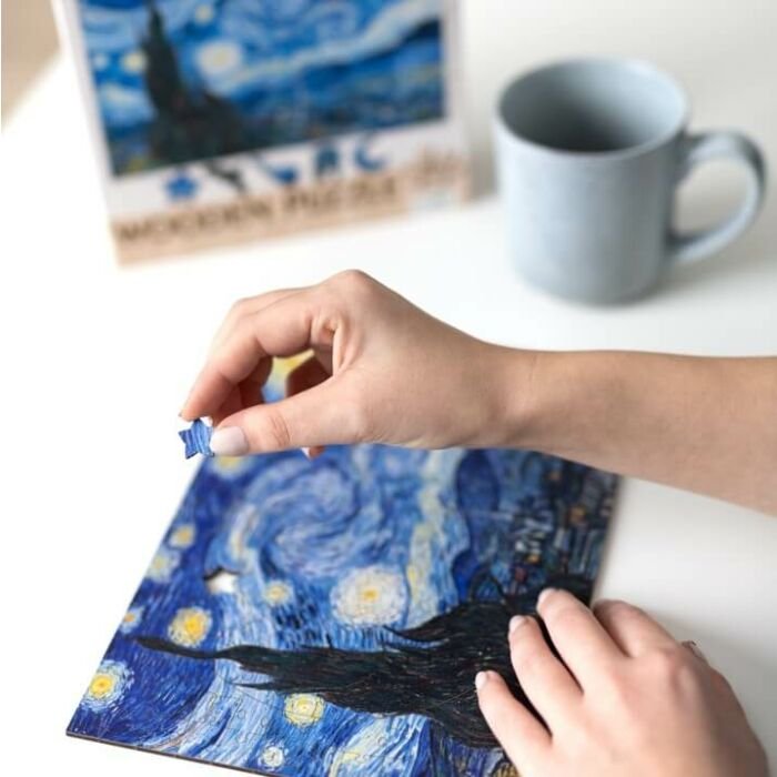 Puzzle drewniane 200 el. Gwiaździsta Noc, Vincent van Gogh - element