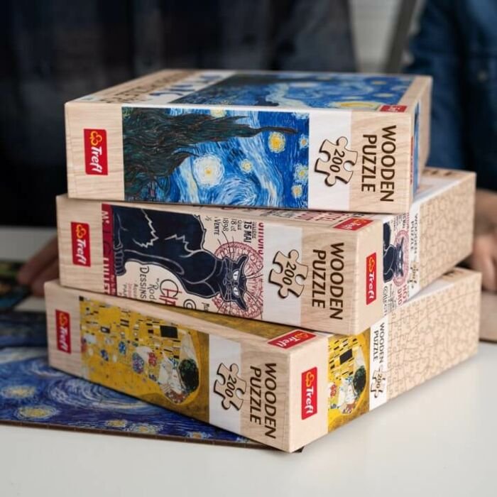 Puzzle drewniane 200 el. Pocałunek, Gustav Klimt - pudełka