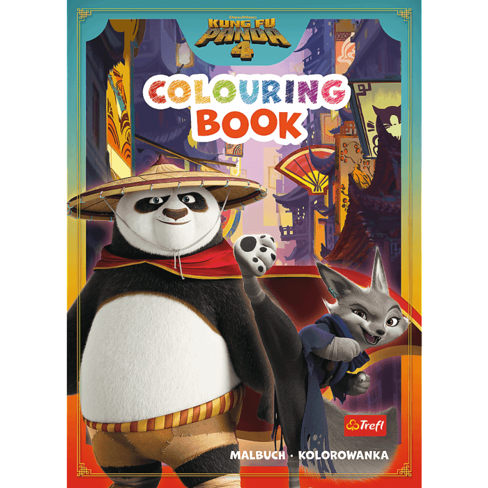 Książka aktywizująca Kung Fu Panda, kolorowanka - przód okładki Książka aktywizująca Kung Fu Panda, kolorowanka - przód okładki