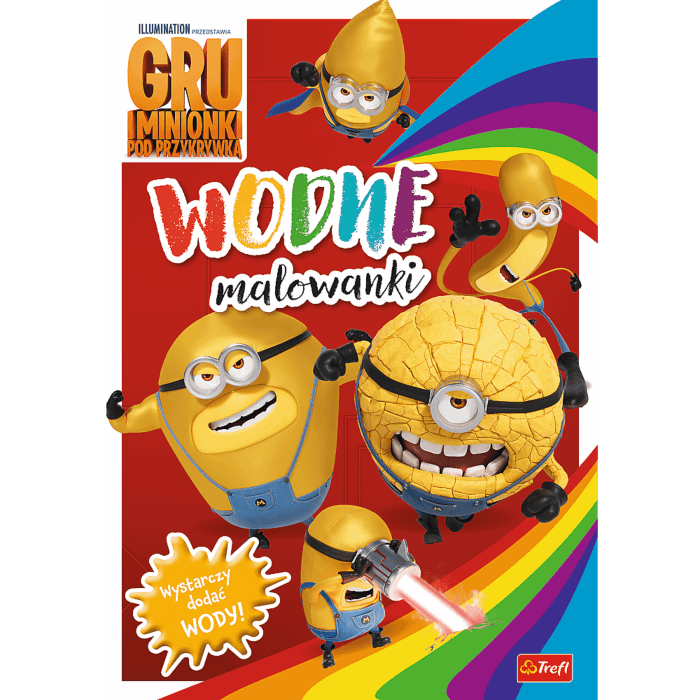 Książka aktywizująca Minionki, malowanka wodna - przód okładki Książka aktywizująca Minionki, malowanka wodna - przód okładki