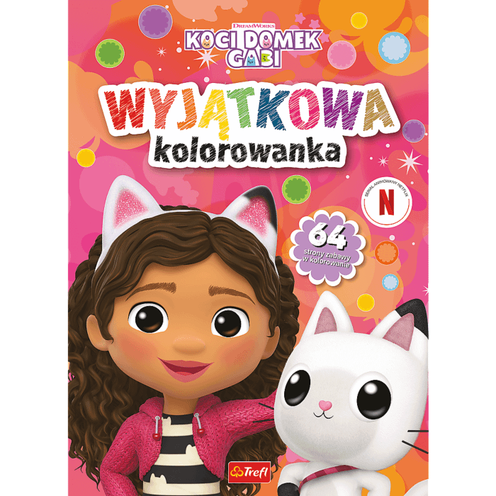 Książka aktywizująca Koci Domek Gabi, Wyjątkowa kolorowanka - przód okładki Książka aktywizująca Koci Domek Gabi, Wyjątkowa kolorowanka - przód okładki