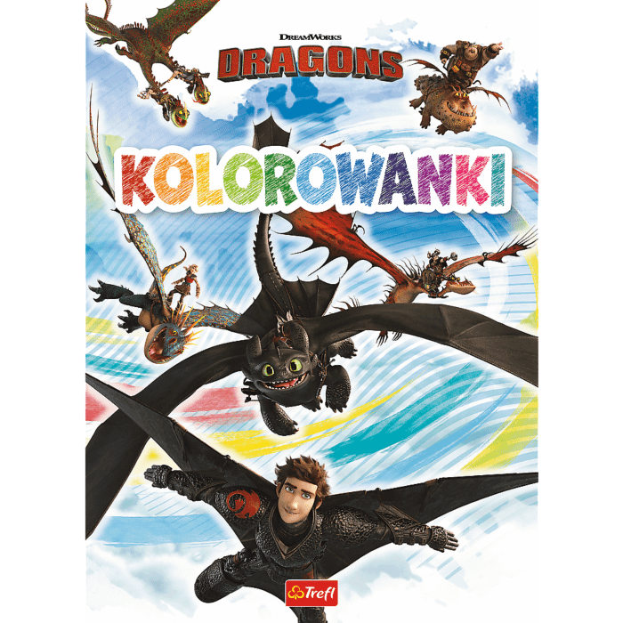 Książka aktywizująca Jak wytresować smoka, kolorowanki - przód okładki