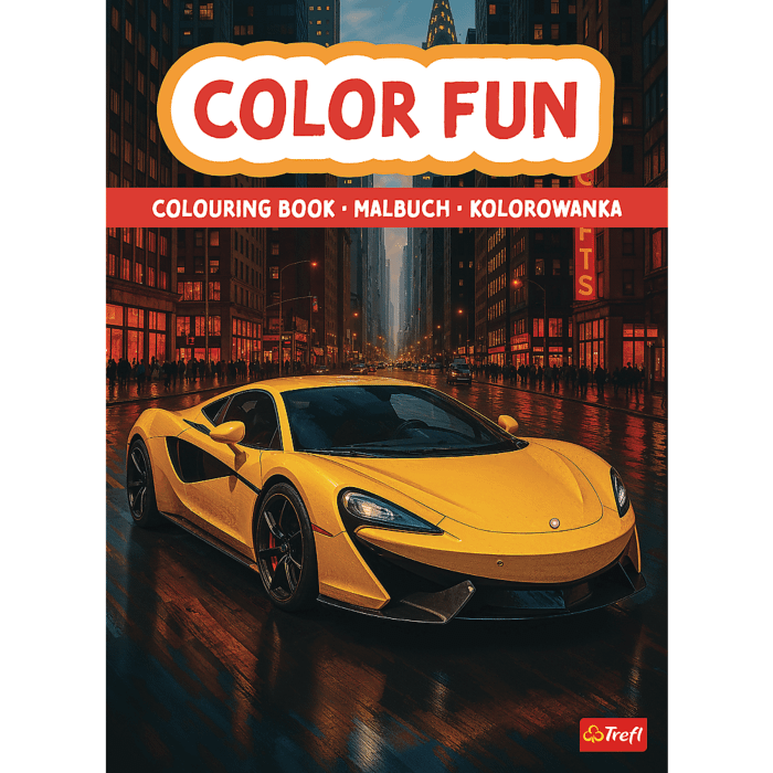 Książka aktywizująca Auta, kolorowanka - okładka