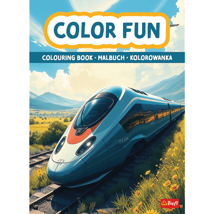 Książka aktywizująca Pociągi i samoloty, kolorowanka