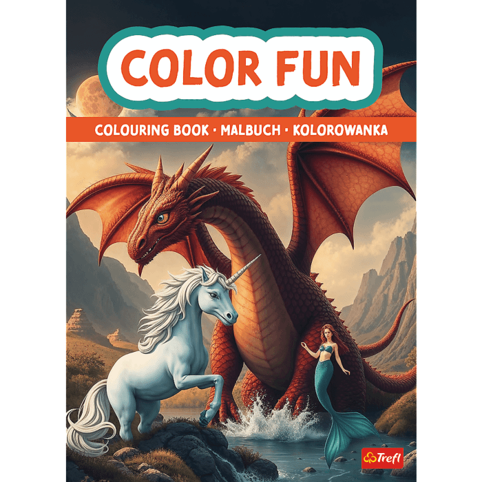 Książka aktywizująca Świat fantasy, kolorowanka