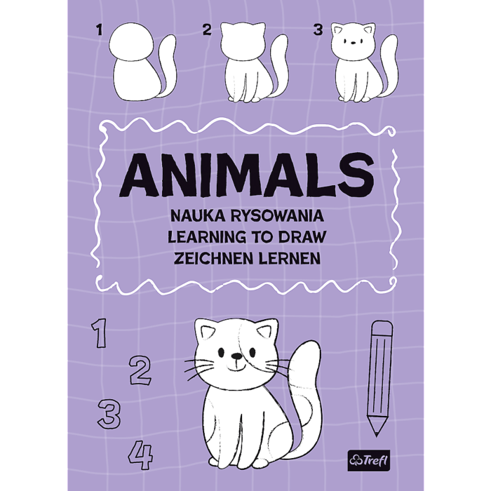 Książka aktywizująca Zwierzęta, nauka rysowania