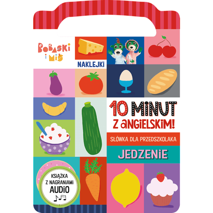 Książka aktywizująca Jedzenie. 10 minut z angielskim - przód książki Książka aktywizująca Jedzenie. 10 minut z angielskim - przód książki