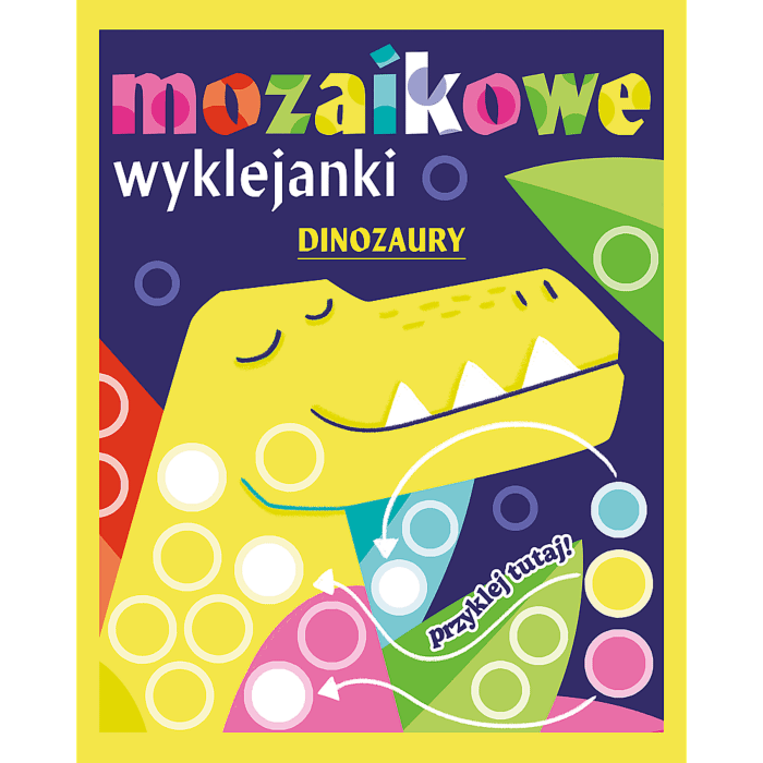 Książka aktywizująca Mozaikowe wyklejanki - Dinozaury | Trefl - przód książeczki