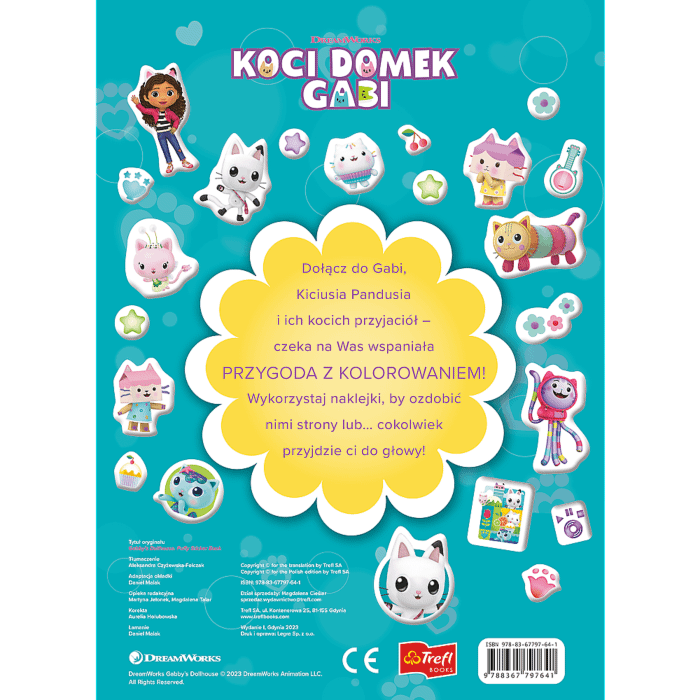 Książka aktywizująca Koci Domek Gabi. Książecz-kot-ka z dużymi naklejkami - tył opakowania
