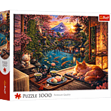 Puzzle 1000 el. Kot w ogrodzie sakury - opakowanie